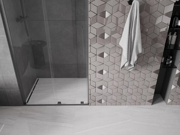 Mexen Velar L, usa de dus culisanta pentru deschidere 90 cm, sticla transparenta 8 mm, grafit lustruit, 871-090-003-01-66