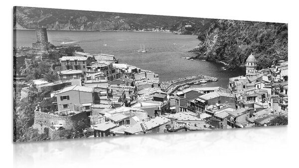 Tablou coasta Italiei alb-negru