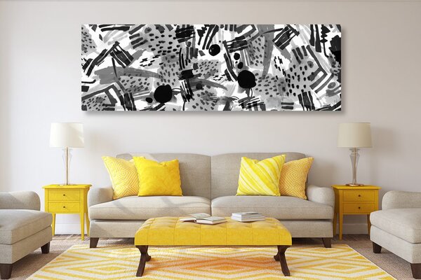 Tablou abstract pop art alb-negru