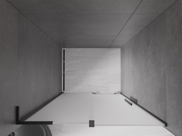 Mexen Velar L, usa de dus culisanta pana la deschidere 90 cm, sticla mat 8 mm, negru mat, 871-090-003-31-66