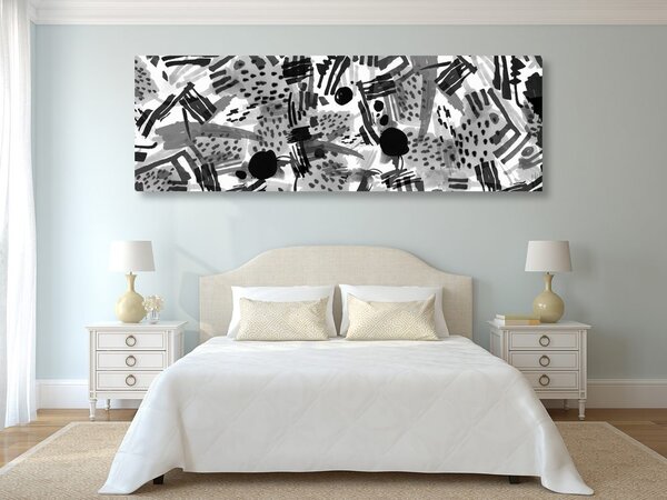 Tablou abstract pop art alb-negru