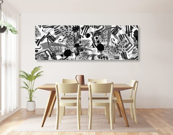 Tablou abstract pop art alb-negru