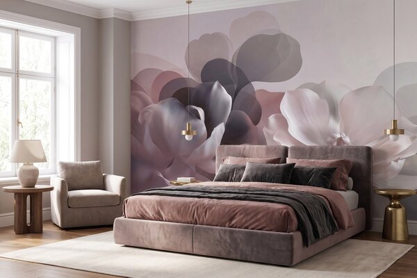Tapet Compoziție florală abstractă cu magnolii, Fototapet Flori, w09930 : Uwalls.ro