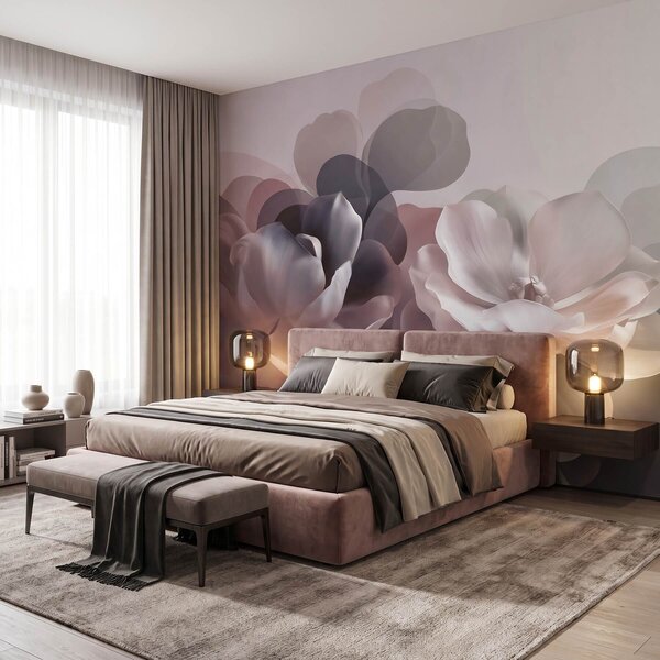 Tapet Compoziție florală abstractă cu magnolii, Fototapet Flori, w09930 : Uwalls.ro