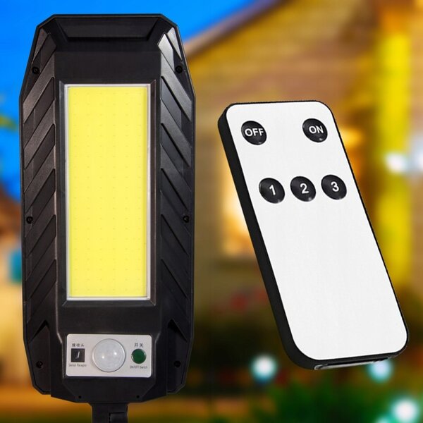 Lampa solara LED stradala, 10W, senzor miscare, distanta detectare 4-6m, IP44, 6500K, 500lm, 100 surse