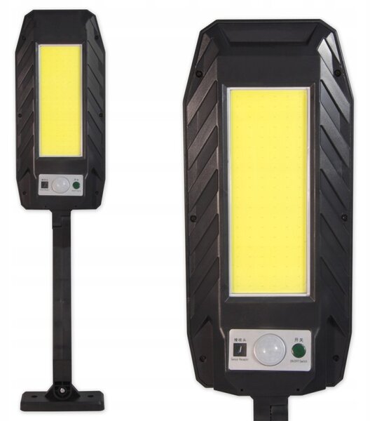 Lampa solara LED stradala, 10W, senzor miscare, distanta detectare 4-6m, IP44, 6500K, 500lm, 100 surse