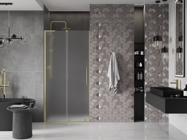 Mexen Velar L, usa de dus culisanta pentru deschidere 100 cm, sticla mat 8 mm, auriu mat, 871-100-003-31-55