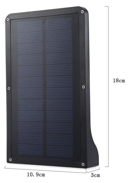 Lampa solara LED stradala, senzor miscare PIR, autonomie 6-8h, IP65, 5500-6000K, 300lm, 5W, 36 surse