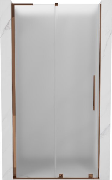 Mexen Velar L, usa de dus culisanta pana la deschidere 90 cm, sticla mat 8 mm, aur roz, 871-090-003-31-60