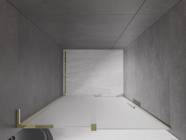 Mexen Velar L, usa de dus culisanta pentru deschidere 100 cm, sticla mat 8 mm, auriu lucios, 871-100-003-31-50