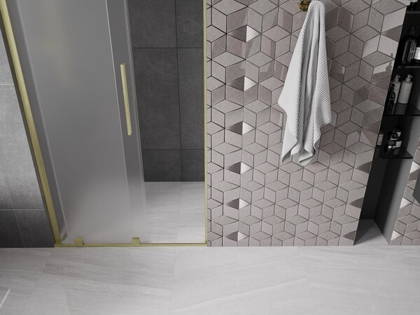 Mexen Velar L, usa de dus culisanta pentru deschidere 100 cm, sticla mat 8 mm, auriu mat, 871-100-003-31-55