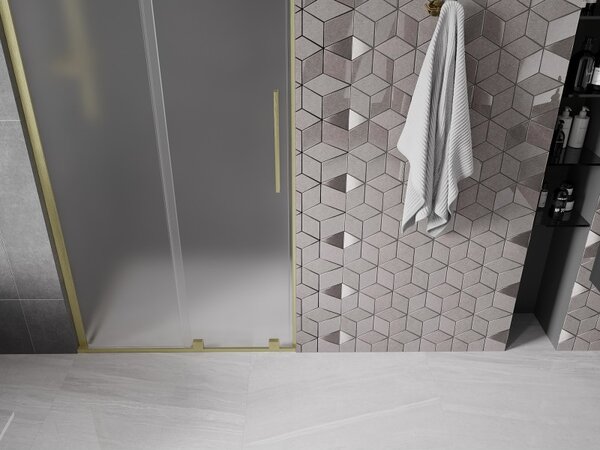 Mexen Velar L, usa de dus culisanta pentru deschidere 100 cm, sticla mat 8 mm, auriu mat, 871-100-003-31-55