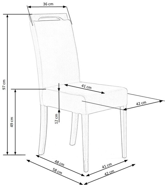 Scaun CLARION 2, negru/albastru, 42X58X97 cm