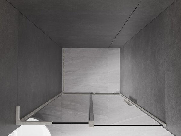 Mexen Velar L, usa de dus culisanta pentru deschidere 90 cm, sticla gri 8 mm, otel periat, 871-090-003-41-97