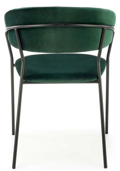 Scaun K426, verde inchis/negru, stofa catifelata/metal, 57x54x79 cm