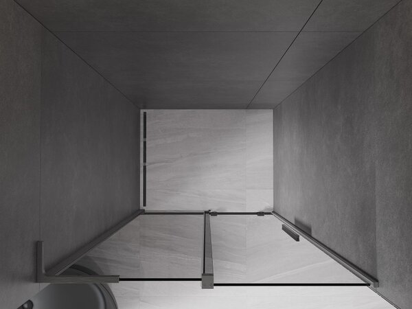 Mexen Velar L, usa de dus culisanta pentru deschidere 90 cm, sticla gri 8 mm, grafit lustruit, 871-090-003-41-66