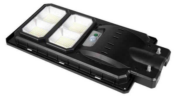 Lampa solara LED stradala, autonomie 6-20h, IP65, 6000K, 2400lm, 200W, 200 surse, negru
