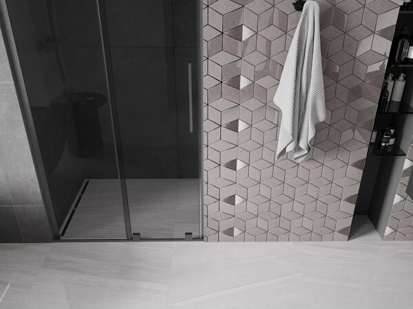 Mexen Velar L, usa de dus culisanta pentru deschidere 90 cm, sticla gri 8 mm, grafit lustruit, 871-090-003-41-66