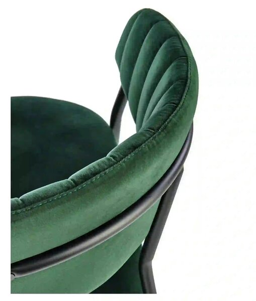 Scaun K426, verde inchis/negru, stofa catifelata/metal, 57x54x79 cm