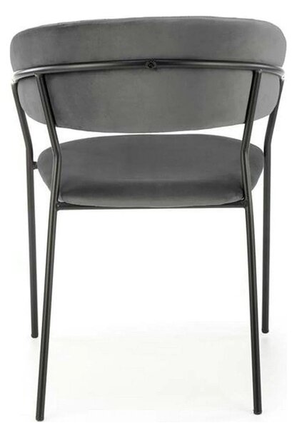 Scaun K426, gri/negru, stofa catifelata/metal, 57x54x79 cm