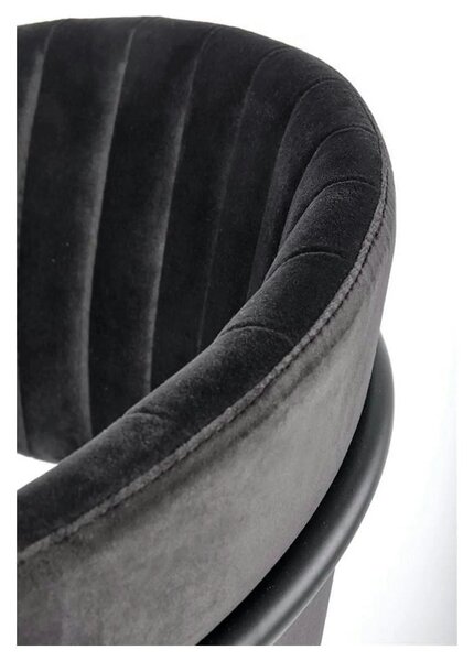 Scaun K426, negru, stofa catifelata/metal, 57x54x79 cm