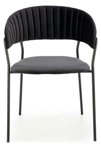 Scaun K426, negru, stofa catifelata/metal, 57x54x79 cm