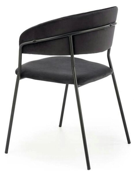 Scaun K426, negru, stofa catifelata/metal, 57x54x79 cm