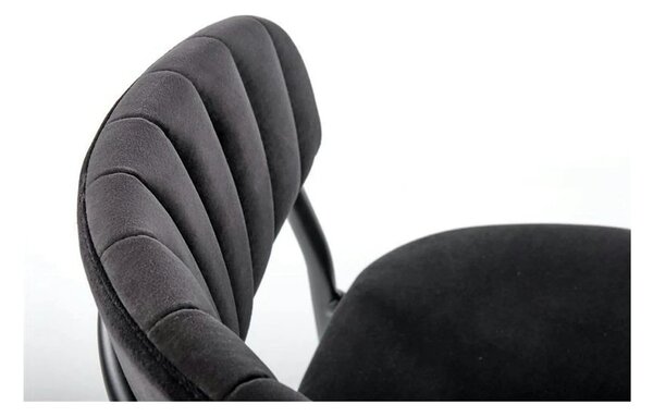 Scaun K426, negru, stofa catifelata/metal, 57x54x79 cm