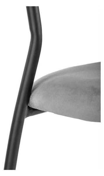 Scaun K426, gri/negru, stofa catifelata/metal, 57x54x79 cm