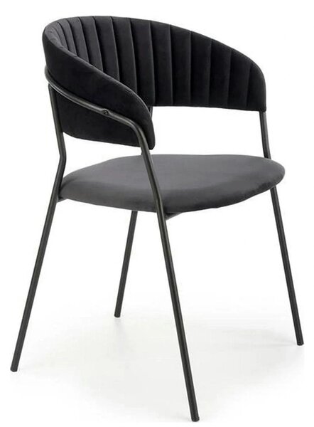 Scaun K426, negru, stofa catifelata/metal, 57x54x79 cm