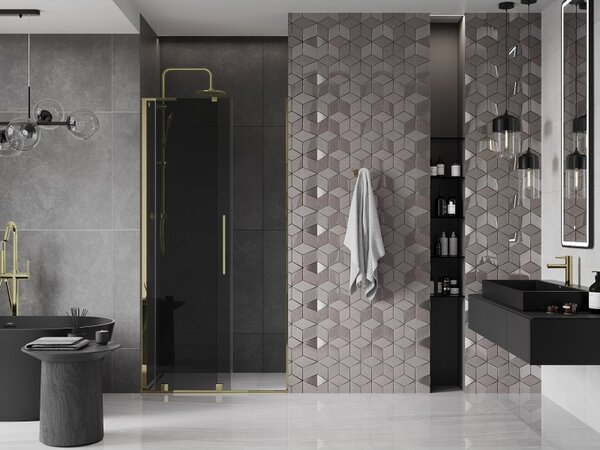 Mexen Velar L, usa de dus culisanta pentru deschidere 100 cm, sticla gri 8mm, auriu lucios, 871-100-003-41-50