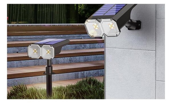 Lampa solara, 18 LED-uri, autonomie 6-8h, IP44, 2700K-6500K, 100lm, 1.8W, negru