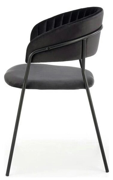 Scaun K426, negru, stofa catifelata/metal, 57x54x79 cm
