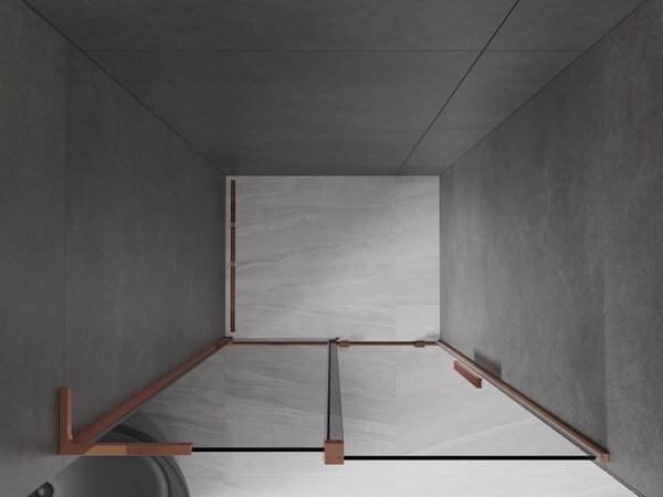 Mexen Velar L, usa de dus culisanta pentru deschidere 90 cm, sticla gri 8mm, aur roz, 871-090-003-41-60