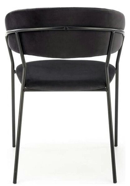 Scaun K426, negru, stofa catifelata/metal, 57x54x79 cm