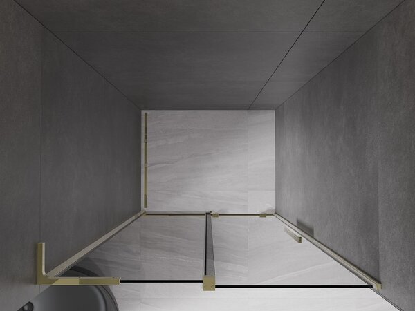 Mexen Velar L, usa de dus culisanta pentru deschidere 100 cm, sticla gri 8mm, auriu lucios, 871-100-003-41-50