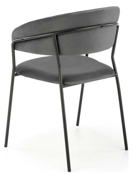 Scaun K426, gri/negru, stofa catifelata/metal, 57x54x79 cm