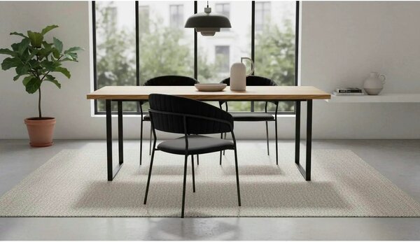 Scaun K426, negru, stofa catifelata/metal, 57x54x79 cm
