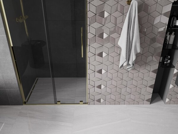 Mexen Velar L, usa de dus culisanta pentru deschidere 100 cm, sticla gri 8mm, auriu lucios, 871-100-003-41-50