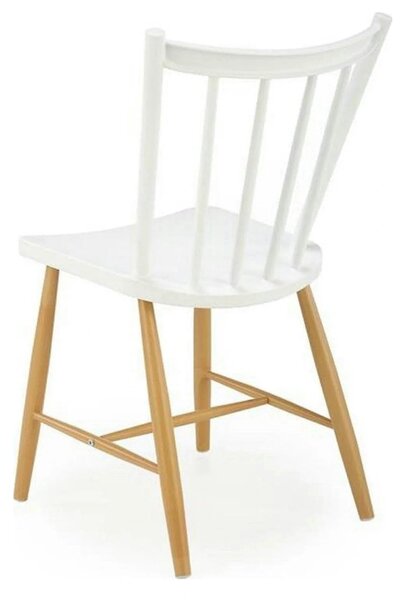 Scaun K419, alb/stejar, polipropilena, 47x47x83 cm