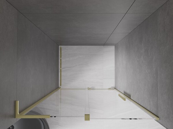 Mexen Velar L, usa de dus culisanta pentru deschidere 110 cm, sticla transparenta 8 mm, auriu mat, 871-110-003-01-55