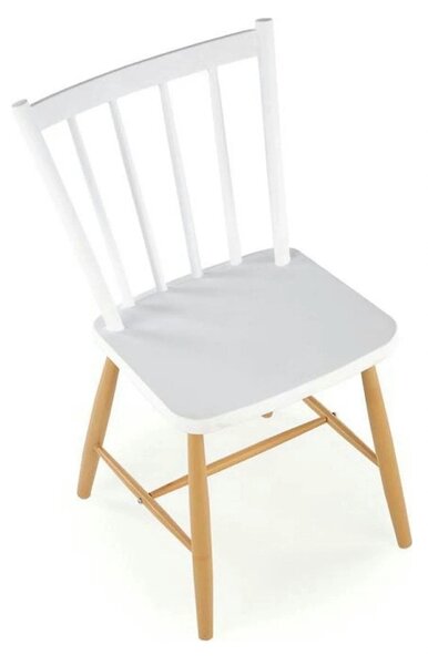 Scaun K419, alb/stejar, polipropilena, 47x47x83 cm