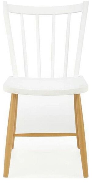 Scaun K419, alb/stejar, polipropilena, 47x47x83 cm