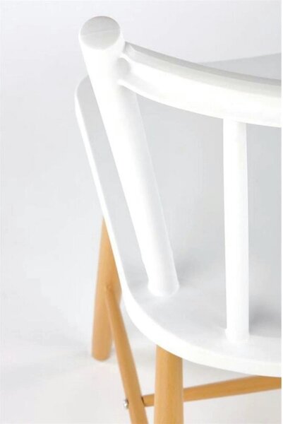 Scaun K419, alb/stejar, polipropilena, 47x47x83 cm