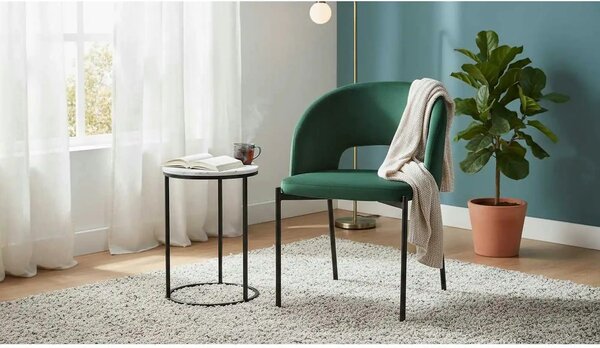 Scaun K455, verde/negru, stofa catifelata/metal, 51x57x77 cm