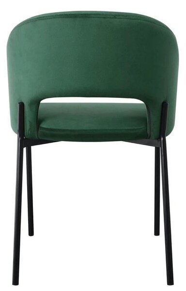 Scaun K455, verde/negru, stofa catifelata/metal, 51x57x77 cm