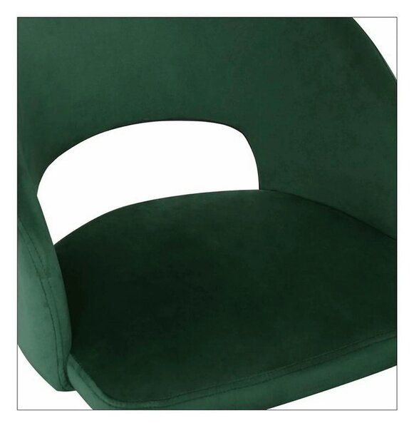 Scaun K455, verde/negru, stofa catifelata/metal, 51x57x77 cm