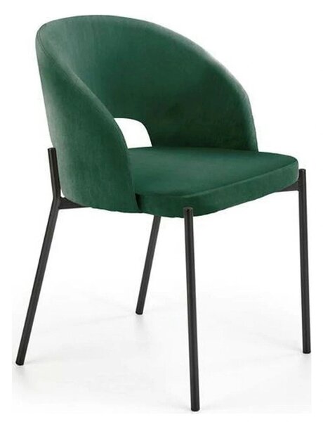 Scaun K455, verde/negru, stofa catifelata/metal, 51x57x77 cm