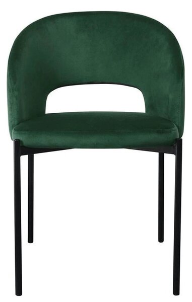 Scaun K455, verde/negru, stofa catifelata/metal, 51x57x77 cm