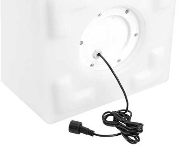 Ghiveci decorativ iluminat RGB, 6000k-6500K, telecomanda IR, 16 culori interschimbabile, inaltime 75 cm, alb
